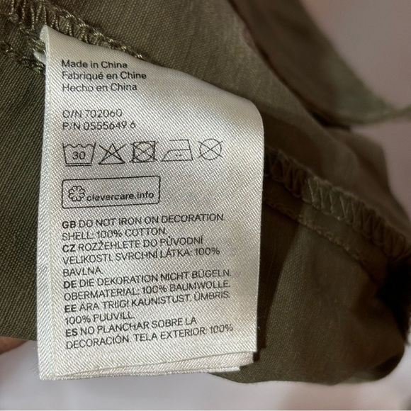 H&M Women's Olive Embroidered Patch Utility Jacket Size M - Picture 3 of 15